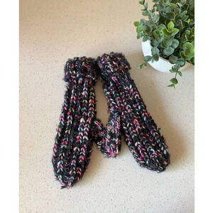 NWT Melrose and Market Knit Muti Color Black mittens OS cute, casual, chic